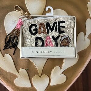 Sincerely Jules Beaded Game Day Zippered Travel Pouch Wallet